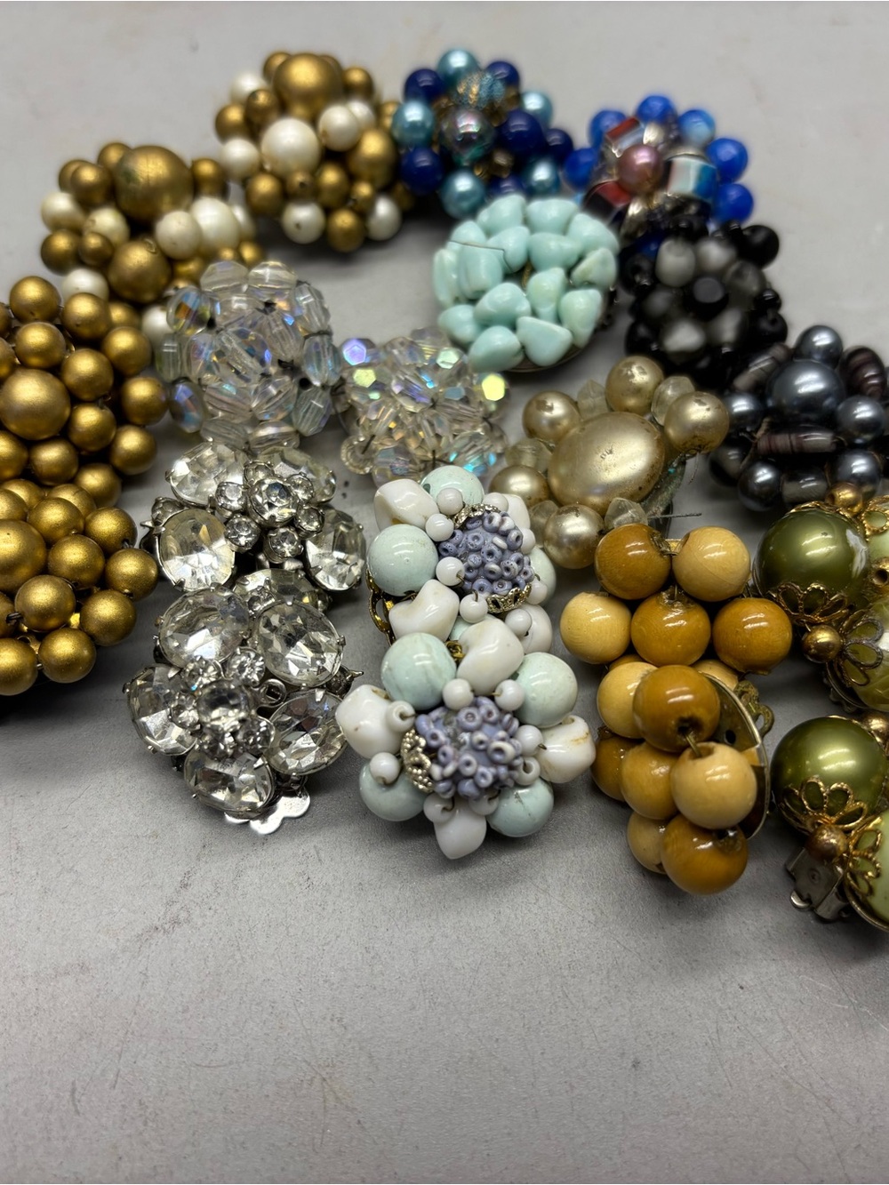 9 vintage Bead Earrings in multiple colors